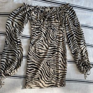 Urban outfitters animal print smocking mini dress
